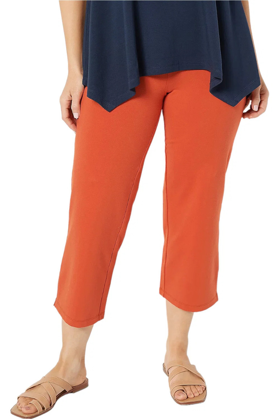 Women with Control Tummy Control Full Leg Crop Pants Burnt Sienna - Regular